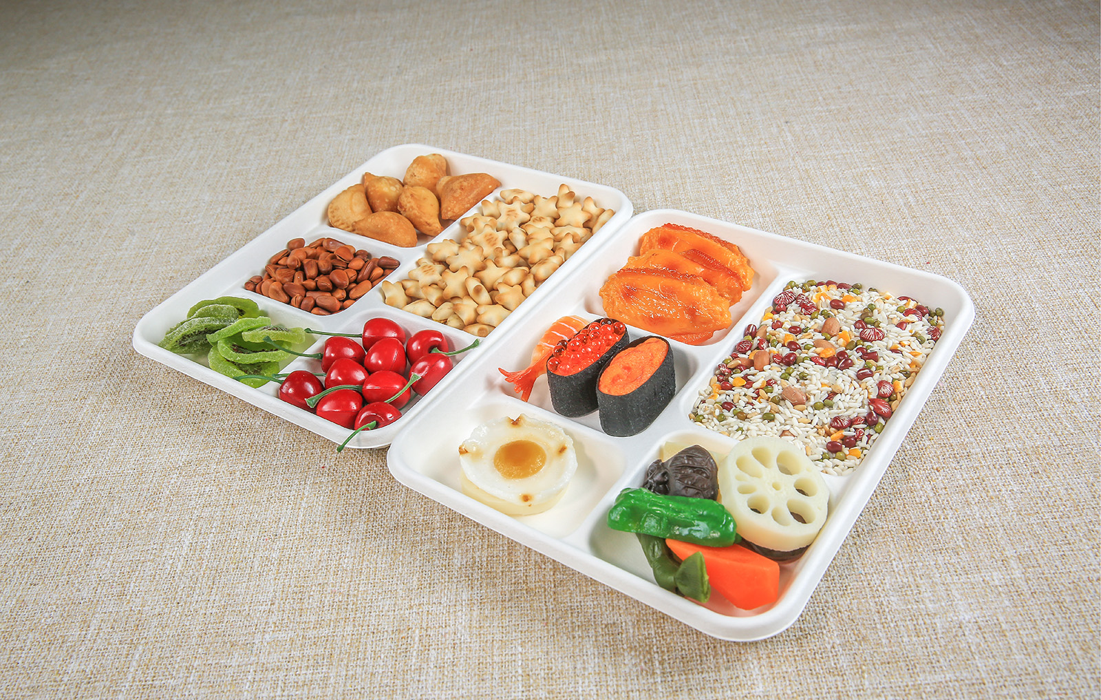 Rectangle 5-compartment Tray