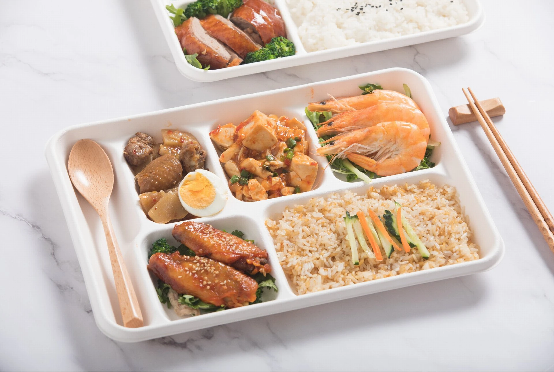 甘蔗渣浆可降解分格盘系列