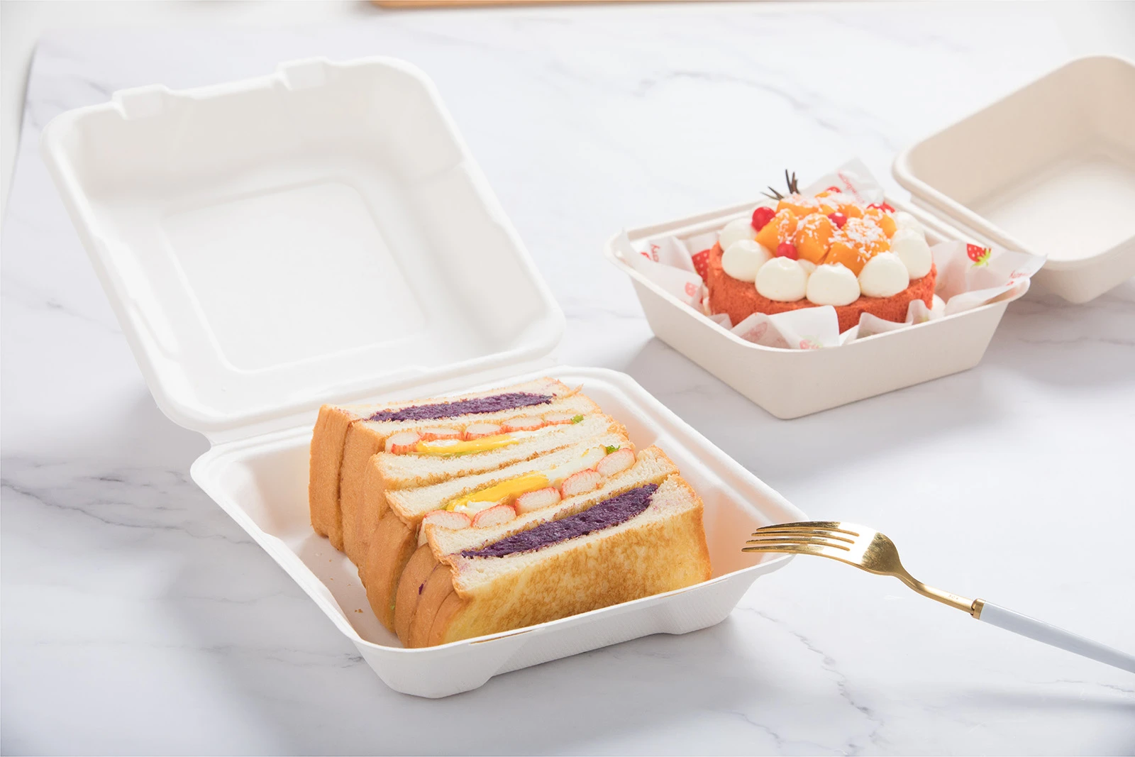 A8无格汉堡盒（900ml）