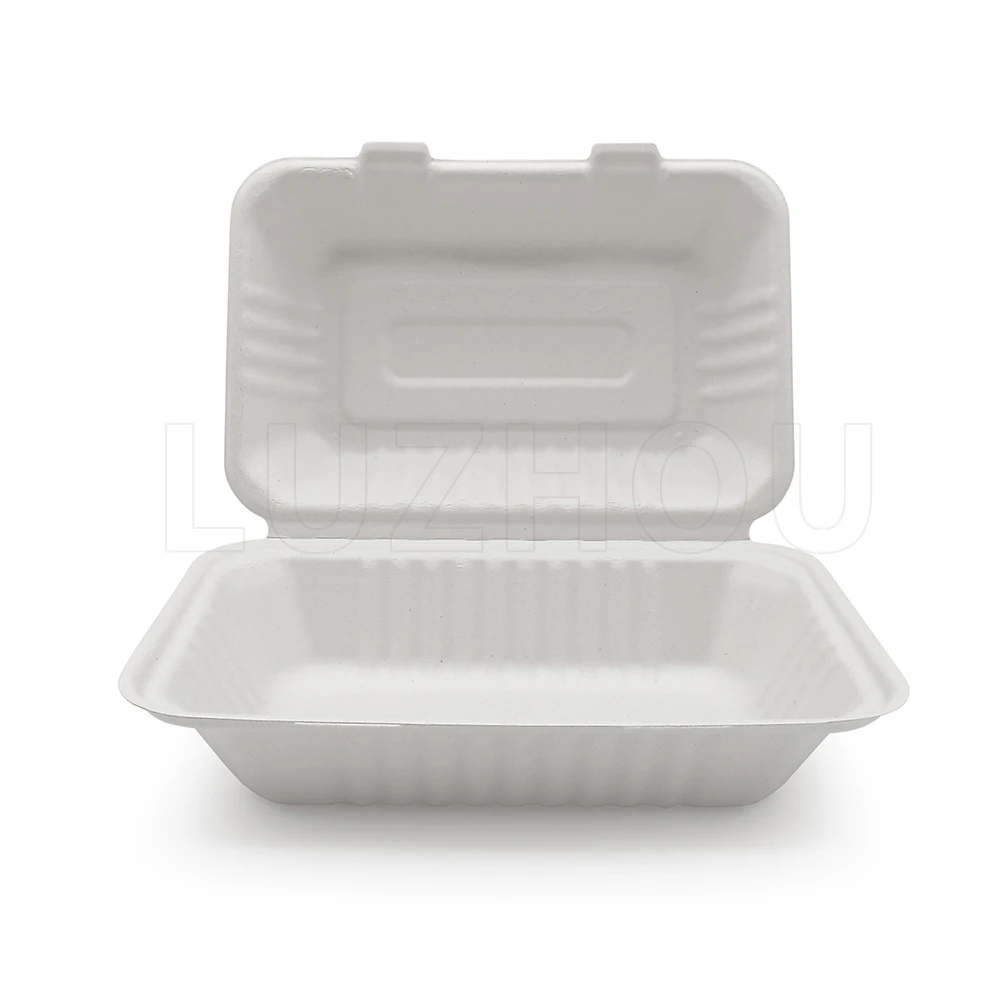 900ml Bagasse Compostable Clamshell Containers